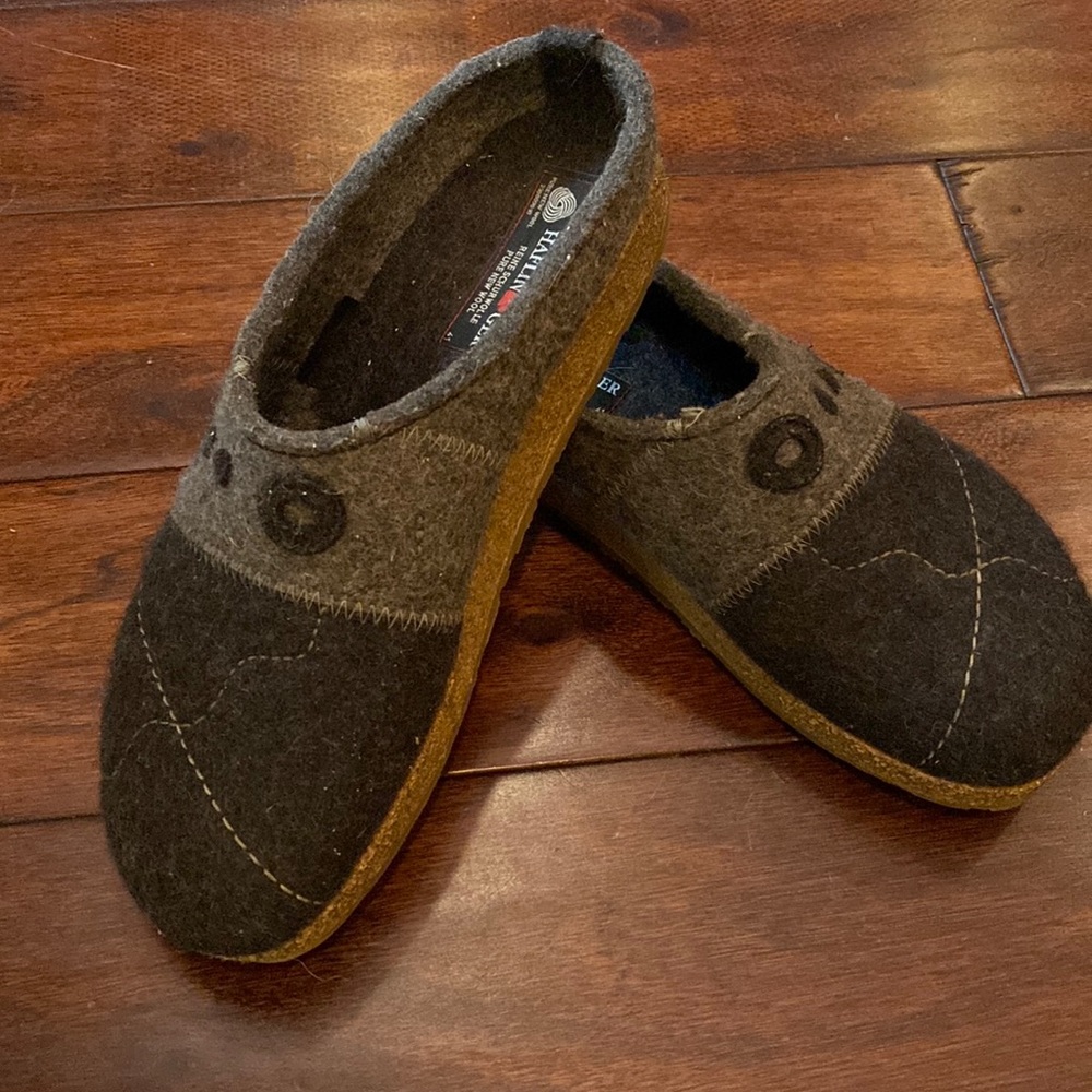 Haflinger Mules Felt Wool and Cork Gray Slip-On Clogs (EU 41)